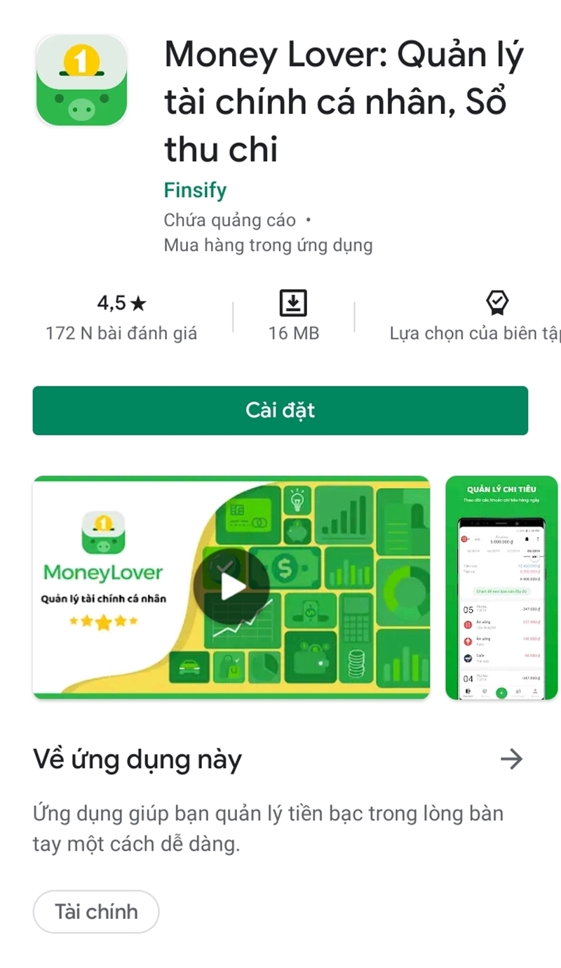 App quản lý chi tiêu Money Lover