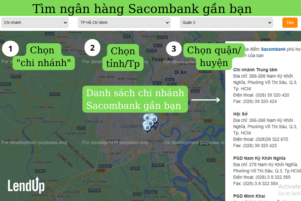 Tìm ngân hàng Sacombank gần đây