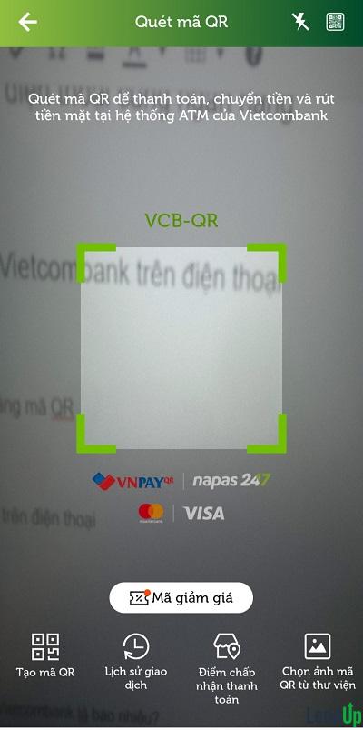 chuyển tiền bằng mã qr vietcombank